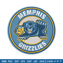 Memphis Grizzlies logo embroidery design,NBA embroidery,Sport embroidery,Embroidery design, Logo sport embroidery.