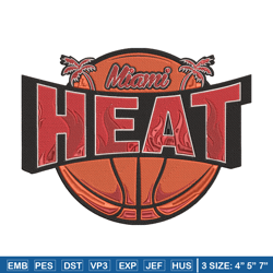 Miami Heat logo embroidery design, NBA embroidery, Sport embroidery, Embroidery design, Logo sport embroidery