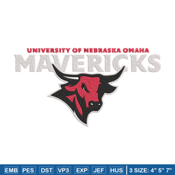 Nebraska Omaha logo embroidery design, Sport embroidery, logo sport embroidery,Embroidery design, NCAA embroidery.