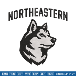 Northeastern University embroidery design, NCAA embroidery, Sport embroidery, logo sport embroidery, Embroidery design.