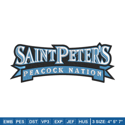 Saint Peter s logo embroidery design, NCAA embroidery,Sport embroidery,logo sport embroidery,Embroidery design