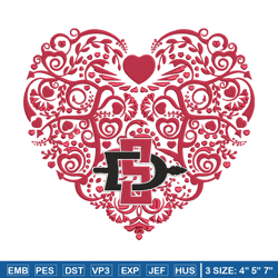 San Diego State logo embroidery design, NCAA embroidery,Sport embroidery, Logo sport embroidery, Embroidery design.