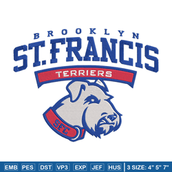 St. Francis Brooklyn Logo embroidery design, NCAA embroidery, Sport embroidery, logo sport embroidery, Embroidery design