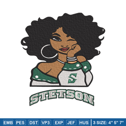 Stetson Hatters girl embroidery design, NCAA embroidery, Embroidery design, Logo sport embroidery,Sport embroidery