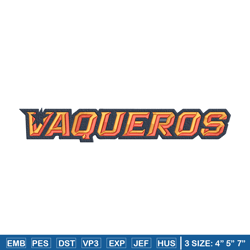 UTRGV Vaqueros Logo embroidery design, NCAA embroidery, Embroidery design, Logo sport embroidery, Sport embroidery.