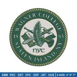 Wagner College logo embroidery design, NCAA embroidery, Embroidery design,Logo sport embroidery,Sport embroidery