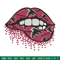 Atlanta Falcons dripping lips embroidery design, Falcons embroidery, NFL embroidery, sport embroidery, embroidery design