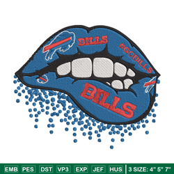 Buffalo Bills dripping lips embroidery design, Bills embroidery, NFL embroidery, sport embroidery, embroidery design.