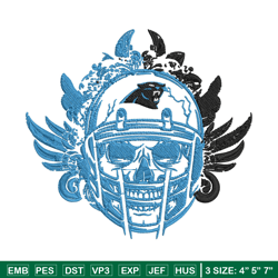 Carolina Panthers Skull Helmet embroidery design, Carolina Panthers embroidery, NFL embroidery, logo sport embroidery.