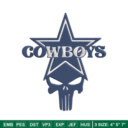 Dallas Cowboys Skull embroidery design, Cowboys embroidery, NFL embroidery, logo sport embroidery, embroidery design.