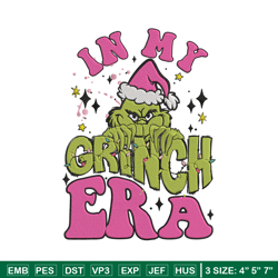 Grinchy era Embroidery Design, Grinch Embroidery, Embroidery File,Chrismas Embroidery, Anime shirt, Digital download