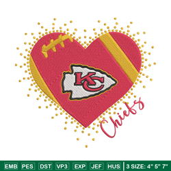 Heart Kansas City Chiefs embroidery design, Kansas City Chiefs embroidery, NFL embroidery, logo sport embroidery. (2)