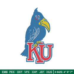 Kansas University logo embroidery design, NCAA embroidery, Sport embroidery,logo sport embroidery,Embroidery design