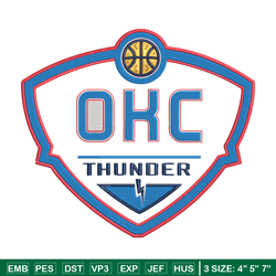 Oklahoma City Thunder logo embroidery design,NBA embroidery,Sport embroidery,Embroidery design, Logo sport embroidery.