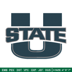 Utah State logo embroidery design, NCAA embroidery,Sport embroidery,Logo sport embroidery,Embroidery design