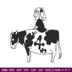 Anya riding a cow Embroidery Design, Spy x family Embroidery, Embroidery File, Anime Embroidery, Digital download