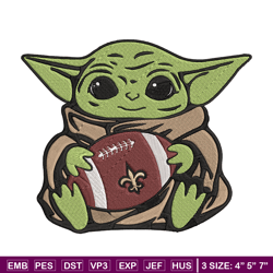 Baby Yoda New Orleans Saints embroidery design, Saints embroidery, NFL embroidery, sport embroidery, embroidery design.