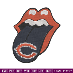 Chicago Bears Tongue embroidery design, Chicago Bears embroidery, NFL embroidery, sport embroidery, embroidery design.