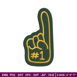 Green Bay Packers Foam Finger embroidery design, Packers embroidery, NFL embroidery, sport embroidery, embroidery design