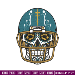 Jacksonville Jaguars Skull Helmet embroidery design, Jacksonville Jaguars embroidery, NFL embroidery, sport embroidery.