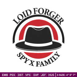 Logo Loid hat Embroidery Design, Spy x family Embroidery, Embroidery File, Anime Embroidery,Anime shirt,Digital download
