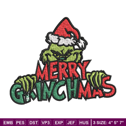 Merry christmas Grinch Embroidery design, Grinch christmas Embroidery, Grinch design, Embroidery File, Instant download.