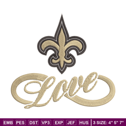 New Orleans Saints Love embroidery design, New Orleans Saints embroidery, NFL embroidery, logo sport embroidery.