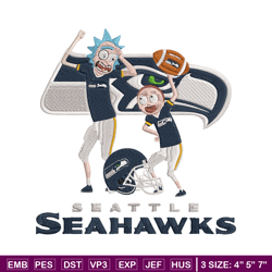 Rick and Morty Seattle Seahawks embroidery design, Seattle Seahawks embroidery, NFL embroidery, logo sport embroidery.