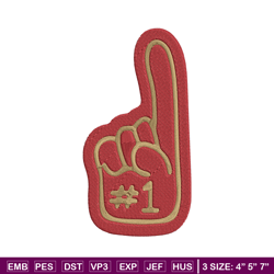 San Francisco 49ers Foam Finger embroidery design, San Francisco 49ers embroidery, NFL embroidery, logo sport embroidery