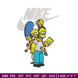 Simpson family Nike Embroidery design, Simpson cartoon Embroidery, Nike design, Embroidery file, Instant download.