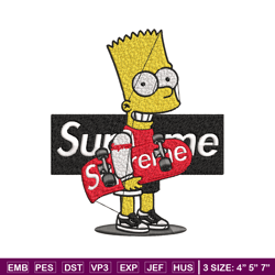 Simpson Supreme Embroidery design, Simpson Embroidery, cartoon design, Embroidery File, logo shirt, Digital download.