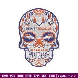 Skull Denver Broncos embroidery design, Broncos embroidery, NFL embroidery, logo sport embroidery, embroidery design.