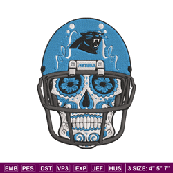 Skull Helmet Carolina Panthers embroidery design, Carolina Panthers embroidery, NFL embroidery, logo sport embroidery.
