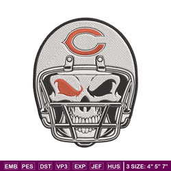Skull Helmet Chicago Bears embroidery design, Bears embroidery, NFL embroidery, sport embroidery, embroidery design.