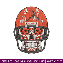 Skull Helmet Cleveland Browns embroidery design, Browns embroidery, NFL embroidery, sport embroidery, embroidery design.