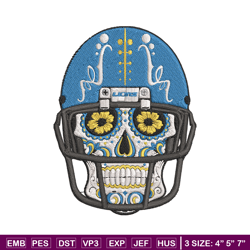 Skull Helmet Detroit Lions embroidery design, Lions embroidery, NFL embroidery, sport embroidery, embroidery design.