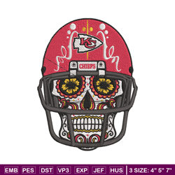 Skull Helmet Kansas City Chiefs embroidery design, Kansas City Chiefs embroidery, NFL embroidery, logo sport embroidery.
