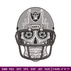 Skull Helmet Las Vegas Raiders embroidery design, Las Vegas Raiders embroidery, NFL embroidery, logo sport embroidery.