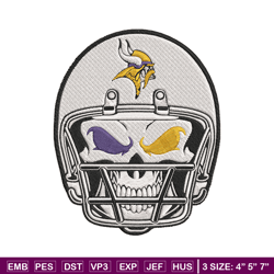 Skull Helmet Minnesota Vikings embroidery design, Minnesota Vikings embroidery, NFL embroidery, logo sport embroidery.