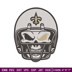 Skull Helmet New Orleans Saints embroidery design, New Orleans Saints embroidery, NFL embroidery, sport embroidery.