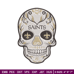 Skull New Orleans Saints embroidery design, Saints embroidery, NFL embroidery, sport embroidery, embroidery design.