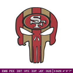 Skull San Francisco 49ers embroidery design, 49ers embroidery, NFL embroidery, sport embroidery, embroidery design.