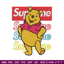 Supreme Winnie The Pooh Embroidery design, Winnie The Pooh Embroidery, cartoon design, Embroidery File, Instant download