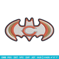 batman symbol chicago bears embroidery design, bears embroidery, nfl embroidery, sport embroidery, embroidery design.