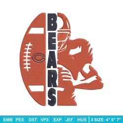 football player chicago bears embroidery design, bears embroidery, nfl embroidery, sport embroidery, embroidery design.