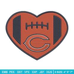 heart chicago bears embroidery design, chicago bears embroidery, nfl embroidery, sport embroidery, embroidery design. (2
