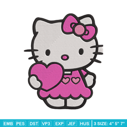 Hello kitty heart Embroidery Design, Hello kitty Embroidery, Embroidery File, Anime Embroidery, Digital download