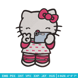 Hello kitty selfie Embroidery Design, Hello kitty Embroidery, Embroidery File, Anime Embroidery, Digital download