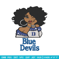 Blue Devils girl embroidery design, NCAA embroidery, Embroidery design, Logo sport embroidery,Sport embroidery.