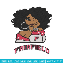 Fairfield University girl embroidery design, NCAA embroidery, Embroidery design, Logo sport embroidery,Sport embroidery